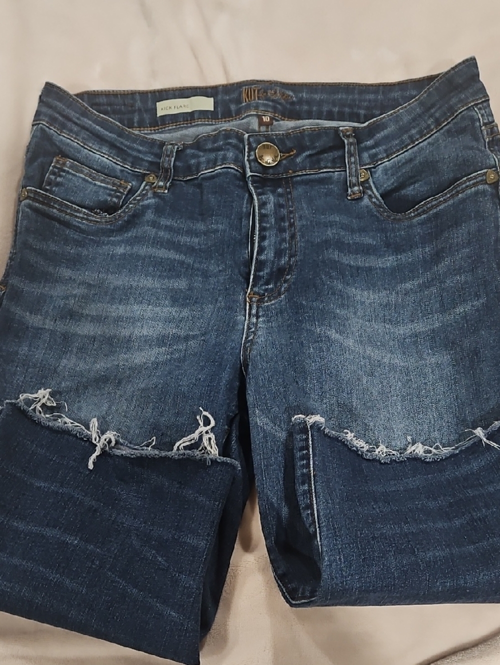 Kut from the Kloth Dark Blue Distressed Cropped Jeans